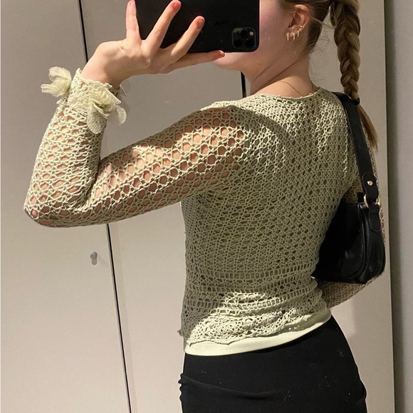 Gorgeous Very Vera green Crochet top - Picture 2 of 6